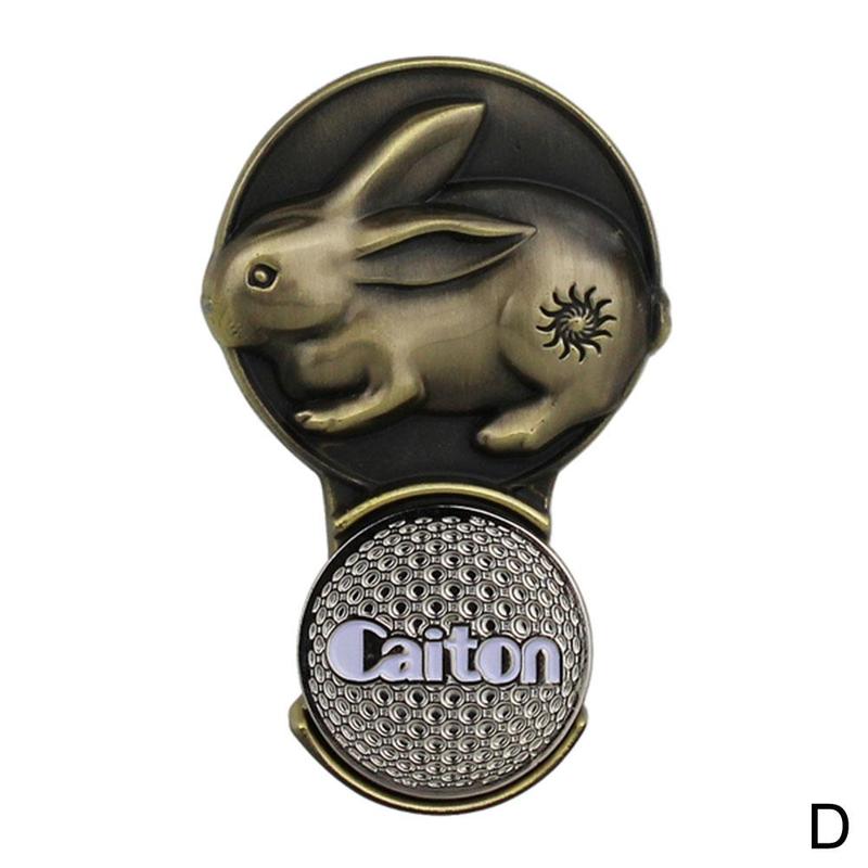 Zodiac Golf Cap Magnetic Absorption Innovative Hat Accessories Clip P1O1: Rabbit-Brass