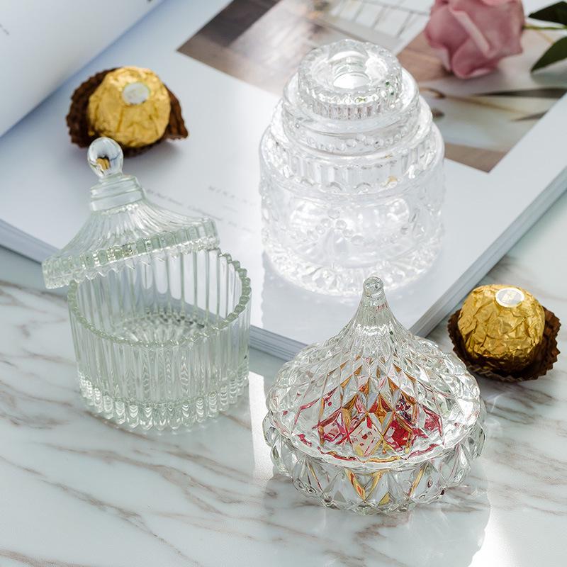 Crystal Glass Storage Tanks Candy Jar Spices Snacks Seasoning Cans Coffee Sugar Bulk Container Kitchen Supplies Wedding