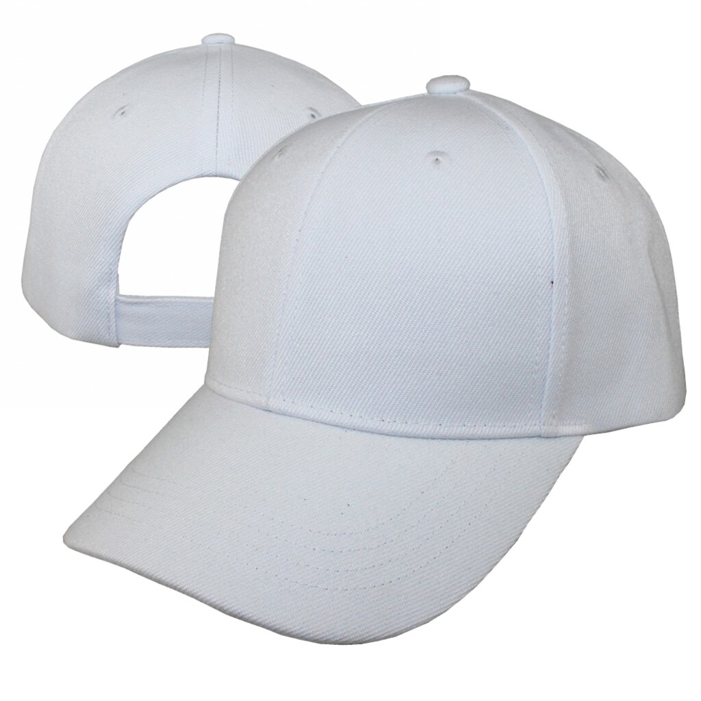Gorra de béisbol Lisa ajustable Unisex, sombrero clásico de 6 paneles, ropa deportiva para exteriores, 10 colores: White