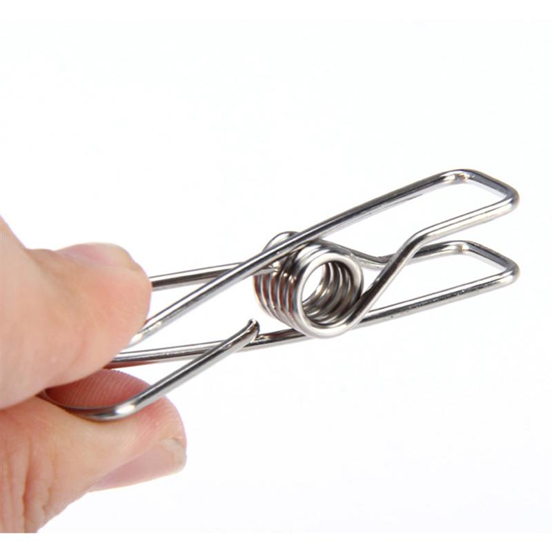 10 Pcs Rvs Wasknijpers Metalen Clips Sokken Clips Wasknijpers Multifunctionele Kleding Deken Klemmen Metalen Pinnen Doek