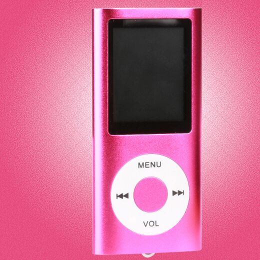 ICEICE 1.8 inch mp3 speler 16GB 32GB muziekspeler met fm radio video speler E-book speler MP3 met micro SD Card hifi MP 3 mp-3: Roze / 16GB