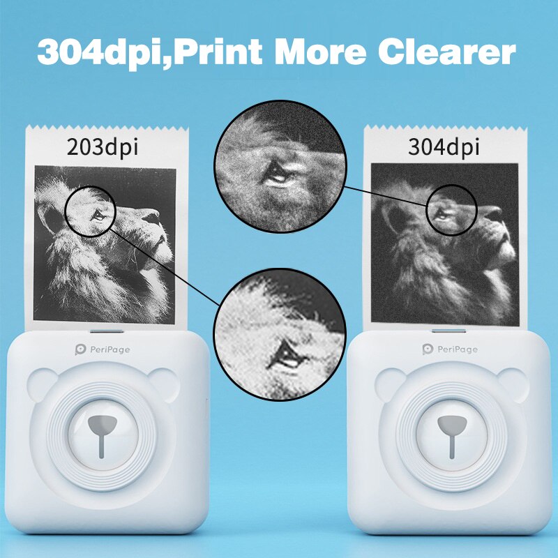 ! 304 dpi bluetooth trådlös liten termisk skrivare bild mobil fotoskrivare mini portabel fotoskrivare för android ios