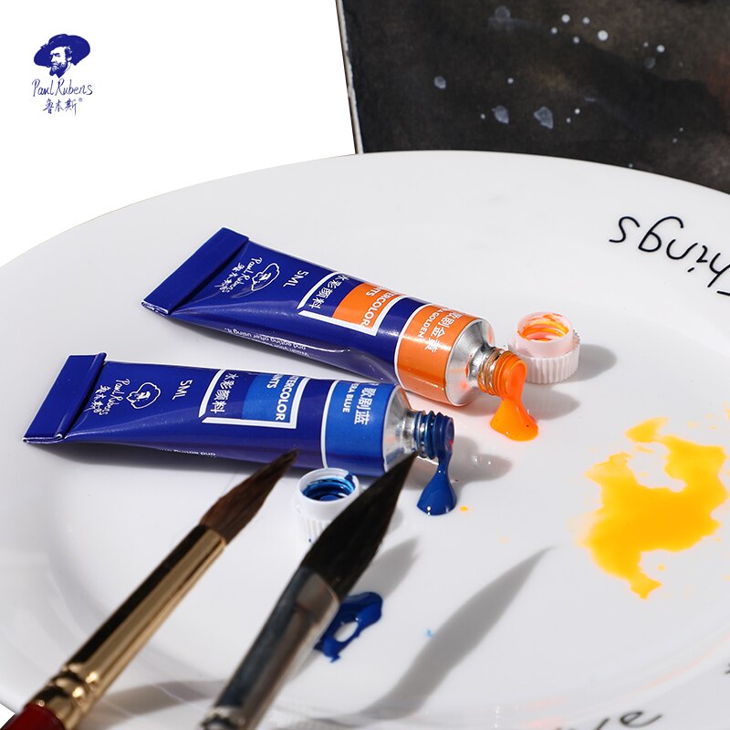 Paul Rubens-Caja de para estudiantes y principiantes, juego de acuarela fluorescente de la Opera en la serie de 14 colores, 5ml