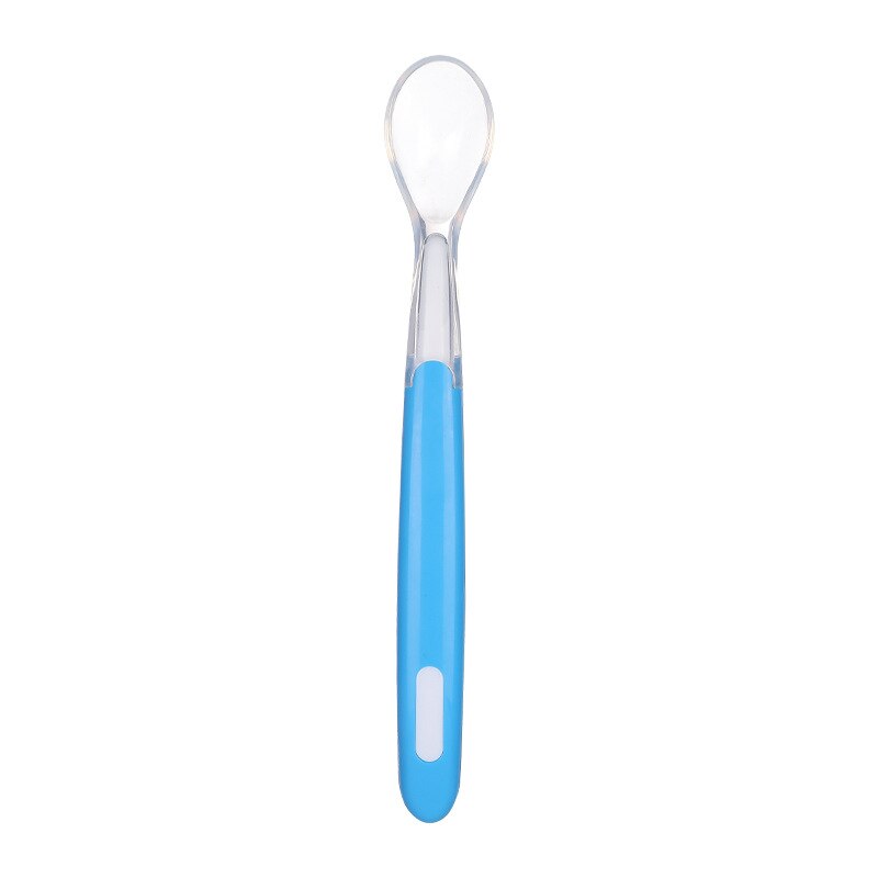Produits pour enfants, cuillère en Silicone couleur bonbon pour -né, formation d&#39;alimentation pour bébé, cuillère douce pour l&#39;alimentation, vaisselle de cuisine: Bleu