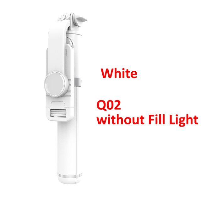 Palo de Selfie con luz Led, anillo de trípode para teléfono móvil iPhone, soporte para celular, Bluetooth, monopié telescópico: Style A White No LED