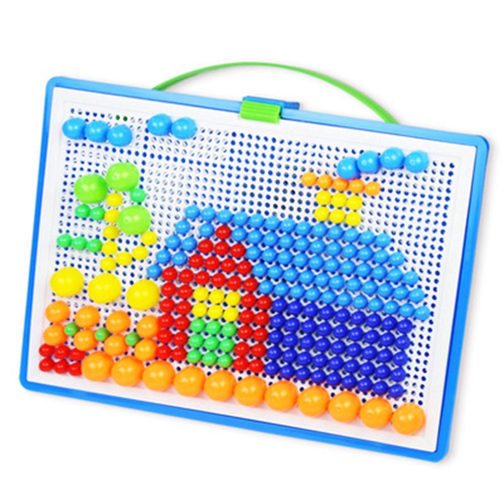 296 Pcs Mushroom Nails Pegboard Educational Colourful Puzzle Building