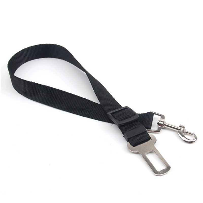 Voertuig Auto Veiligheidsgordel Lead Clip Voor Hond Kat Leash Veiligheid Auto Riem Accessoires Universele Nylon Hond Seat riem: Black
