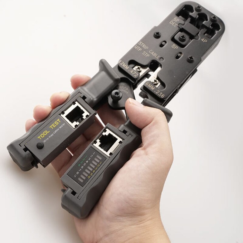 2 in 1 RJ45 Network LAN Cable Crimper Pliers Cutting Tool Cable Tester Pliers 6P/8P Wire Cutter Tool Crimping Pliers