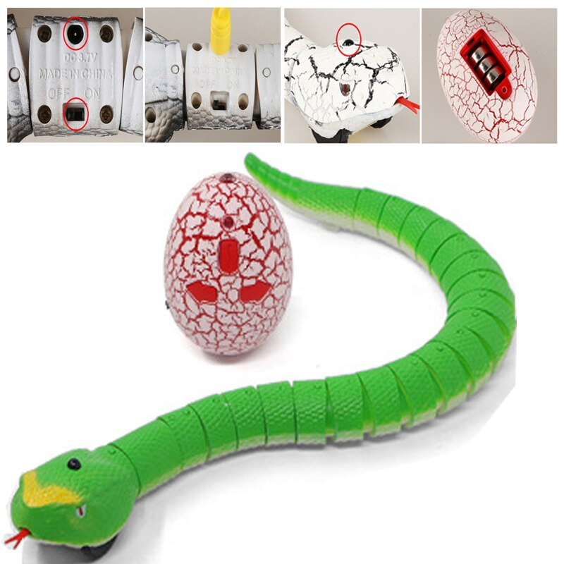 Robots de serpiente a Control remoto para niños y niñas, juguete de simulación de broma, Cobra eléctrica, de 5, 6, 7 y 8 años: E