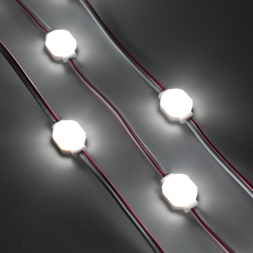 60 piezas 1 LED 180 grados luz trasera 0,72 W 6500 K LED blanco inyección Mini módulo DC12V blanco resistente al agua luz para signo de letra