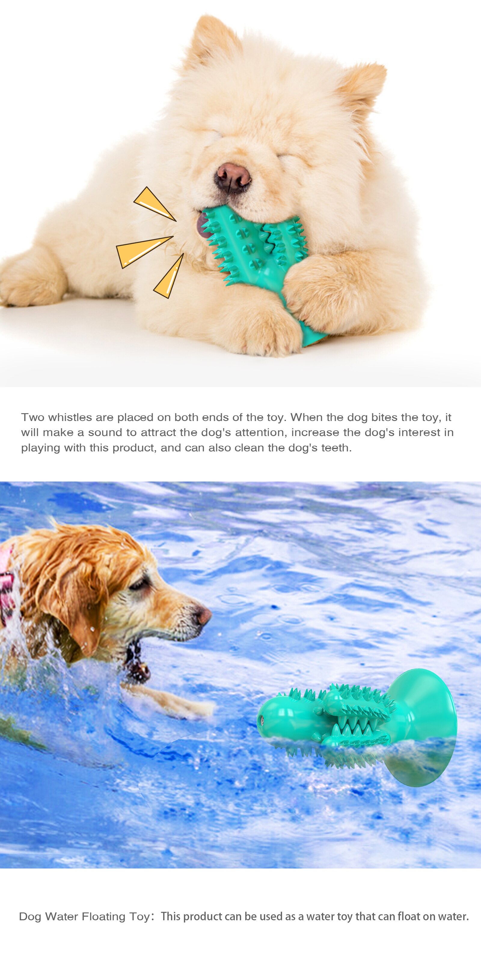 Dog bites rubber toys, funny dog chew toys, clean dog teeth, floating pet toys, dog supplies, squeak toy dog