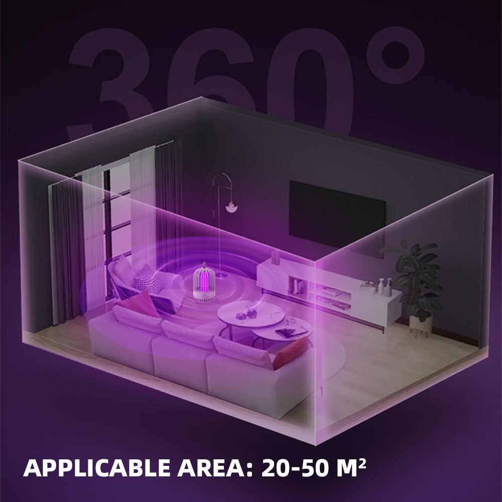 Rechargeable Usb Mosquito Killer Lamps Portable Mosquito Trap Light for Home Living Room Backyard Garden Outdoor Camping Fishing