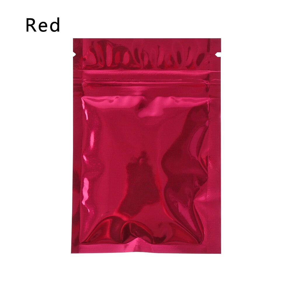 20 Stks/pak Zelfdichtende Voedsel Opslag Zakken Aluminiumfolie Vacuüm Pakket Recyclebaar Ziplcok Tas Keuken Organisatie: red