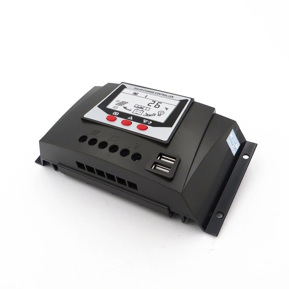 30 ampères PWM chargeur solaire contrôleur chargeur régulateurs 30A 12V 24V 36V 48V Auto rétro-éclairage LiFePO4 batterie au lithium 3.2V 3.7V