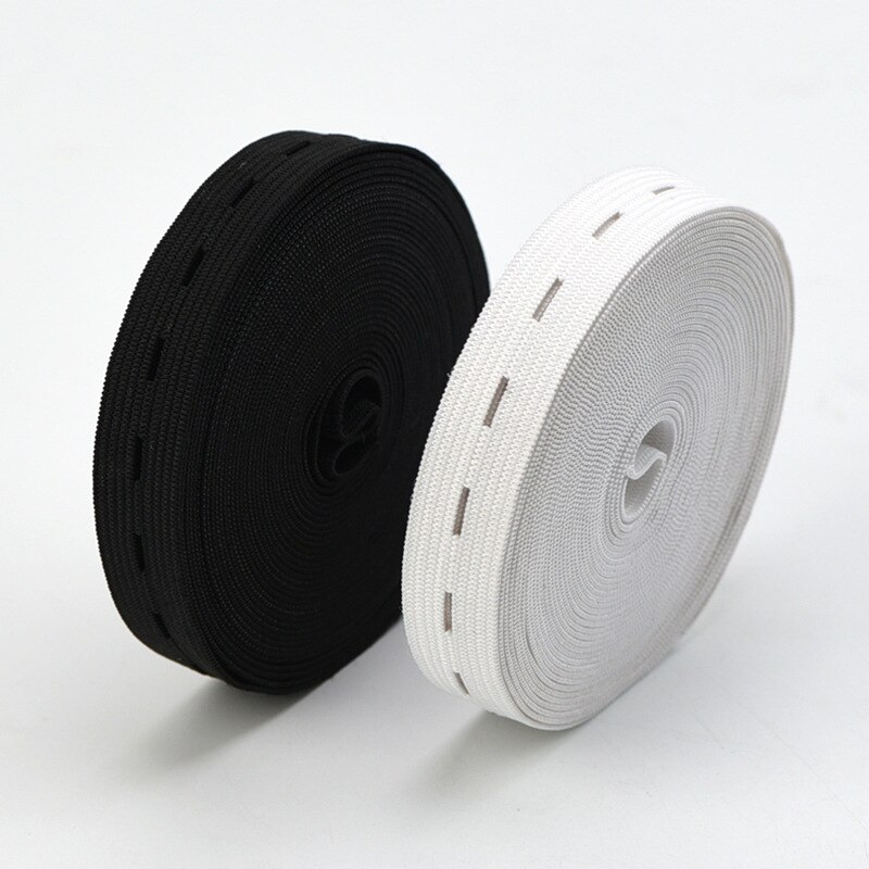 DIY Nähzubehör 15mm 20mm 25mm 30mm Knopfloch Gummiband Weiß Schwarz Knopfloch Hosen Taille verstellbar 1/5 Meter