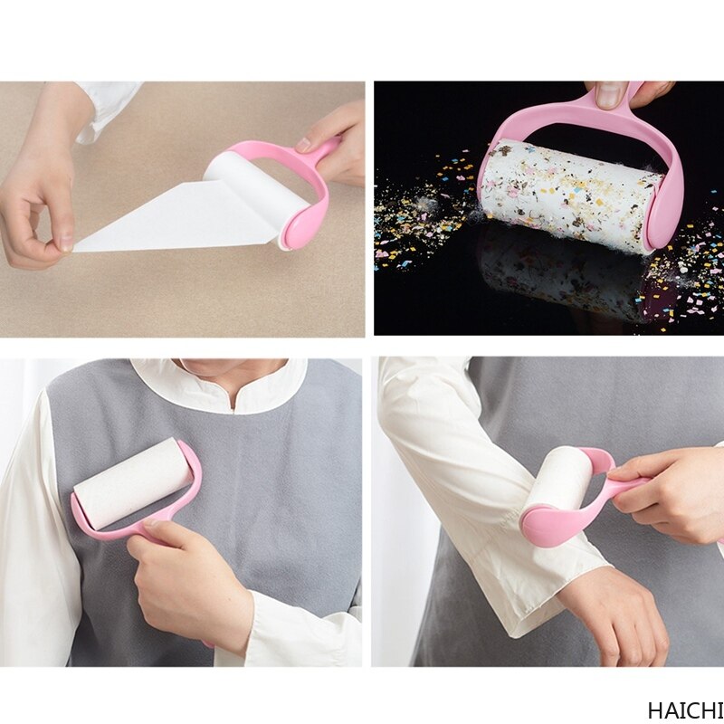 Sticky Roller Sticky Dust Paper Tearable Adhesive Brush Clothes Lint Brush Hair Remover Kit with Handle