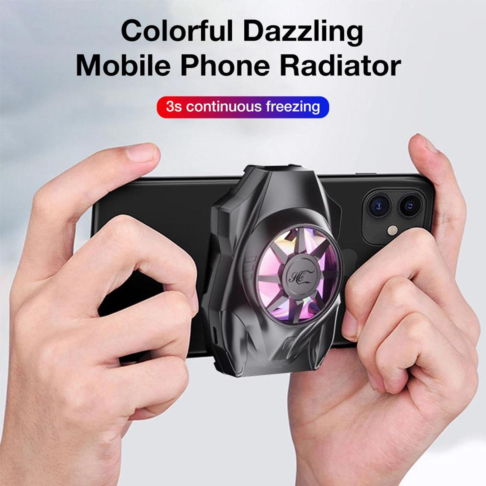5V USB Power Mobile Phone Cooler Radiator Adjustable Mobile Phone Heat Dissipation Holder Bracket Radiator with Colorful Light