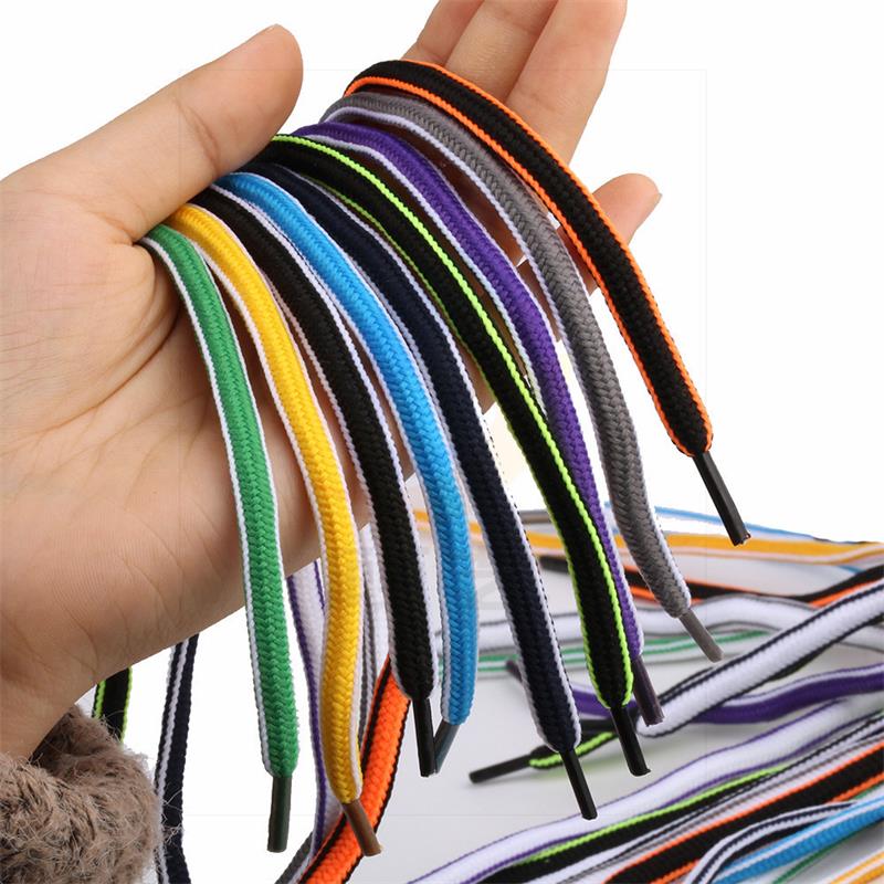 1 Pair Semi-circular Shoelaces Top Polyester Color Match Classic Shoelace For Sneakers Sports Shoes String 130 cm