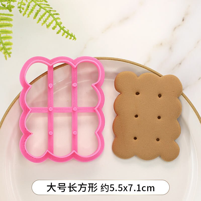 Cartoon 3D Indonesia Classic Biscuit Mold Pressing Birthday Antique Biscuit Cookie Baking Tool Sugar Craft Cookie Plunger Cutter: L-Rectangle