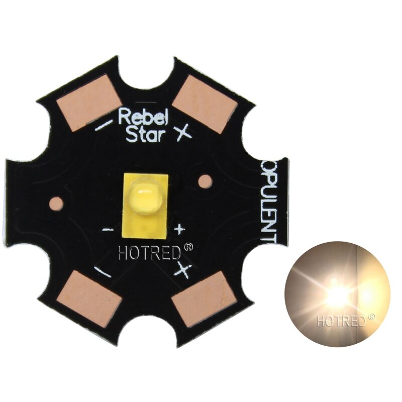 10 stk luxeon rebel  es 3w høj effekt ledet lys emitter chip diode hvid varm hvid gul 3.2-3.4v 700ma 20mm pcb