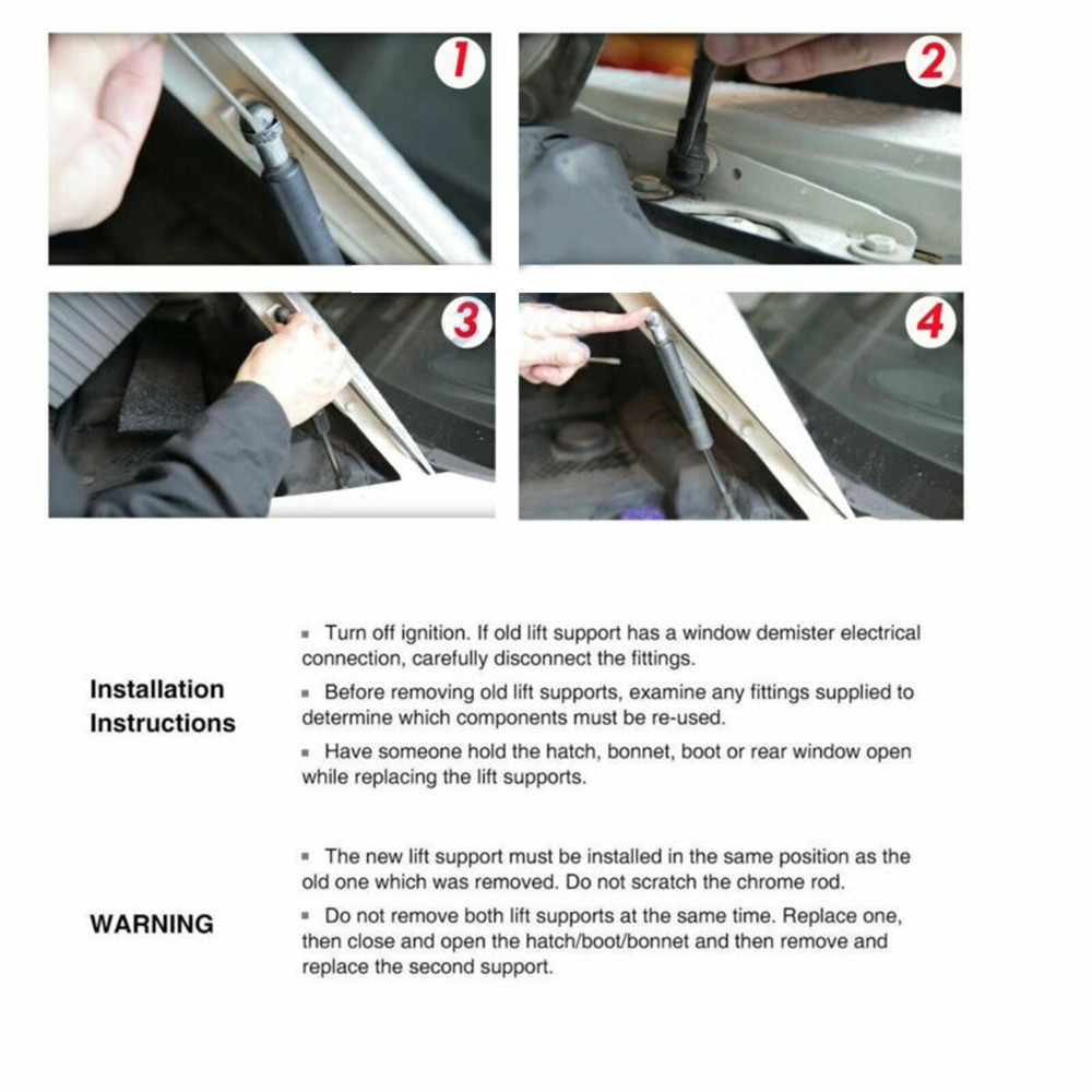 Black Support Rod Front Hood Lift Struts Gas Cylinder For Porsche Boxster (986)