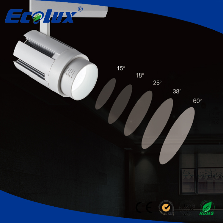 Dimbare 30 w Spoor Licht instelbare Focus hoek zilver zwart shell Kleding Schoenen Winkel Winkel Lamp Spoor Verlichting