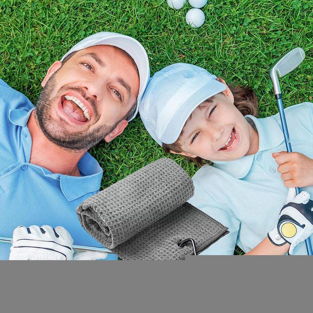 Golf Handdoek Wafel Patroon Katoen Met Karabijnhaak Schoonmaken Haak Handdoeken Clubs Golf Ballen Reinigt Microfiber Handen Accessoires