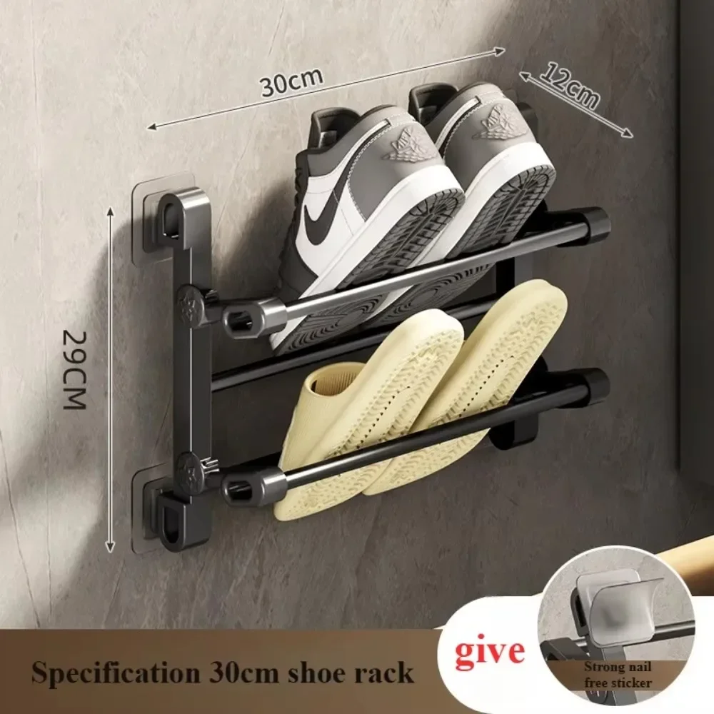 Estante para zapatillas montado en la pared, estantes para zapatos de almacenamiento para entrada de la casa, organizador Simple multifuncional, estantes para zapatos, estante para toallas de baño