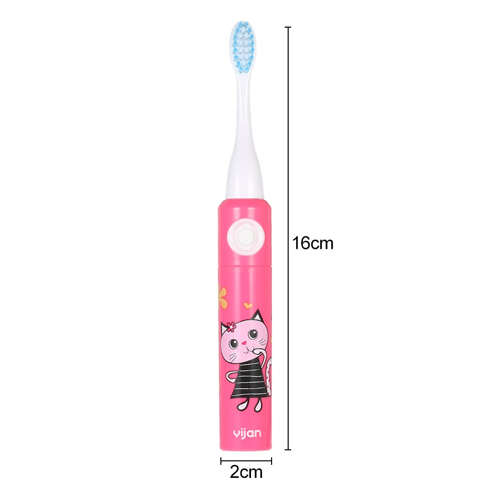 Baby IPX7 Waterproof Automatic Electric Toothbrush cartoon pattern Soft Brush Hair for Kids with 2 Brush Heads