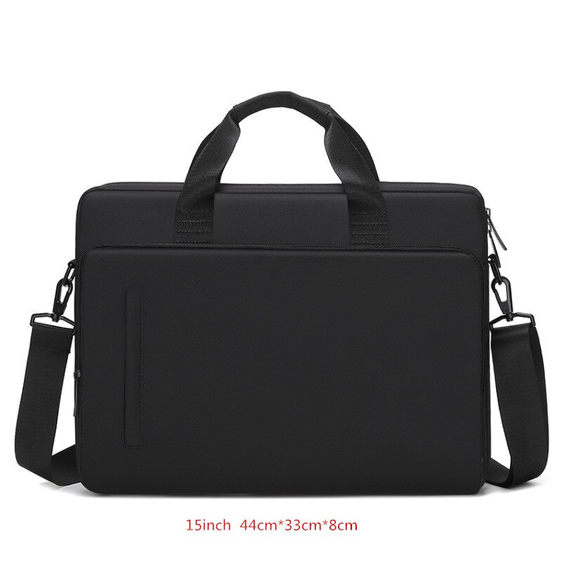 Męska teczka damska torba na laptopa odporna na wstrząsy wodoodporna torba na ramię Crossbody torba podróżna na telefon komórkowy: B  Black L