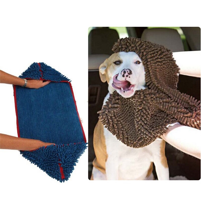 Toalla seca de baño para perros con bolsillos de mano, duradera, de secado rápido, lavable, para evitar el barro y la suciedad, productos para mascotas, suministros para perros 979645