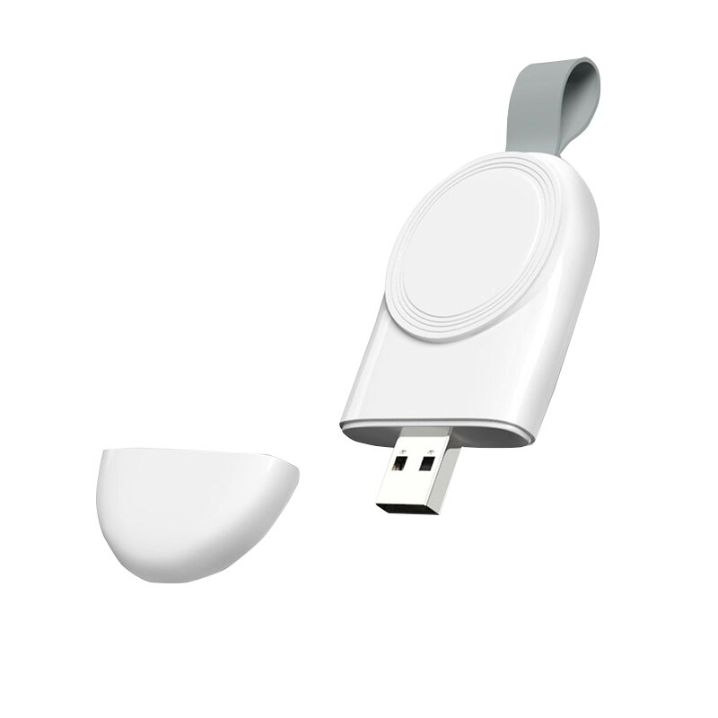 Base de carga inalámbrica iwatch, cargador magnético 2W MAX, conexión USB portátil pequeña, cargador de reloj inalámbrico ABS + PC: Default Title