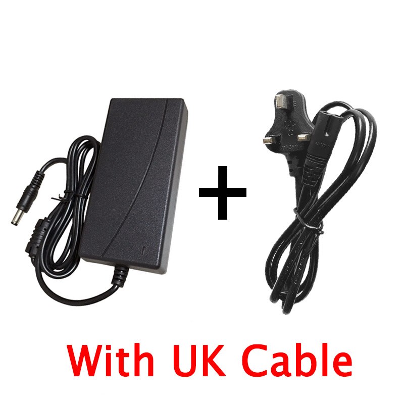 Chargeur adaptateur d&#39;alimentation DC 29.4V 2a, pour cordon de Scooter Hoverboard à équilibrage automatique 24V, pour batterie au Lithium li-ion série 7: With UK Cable
