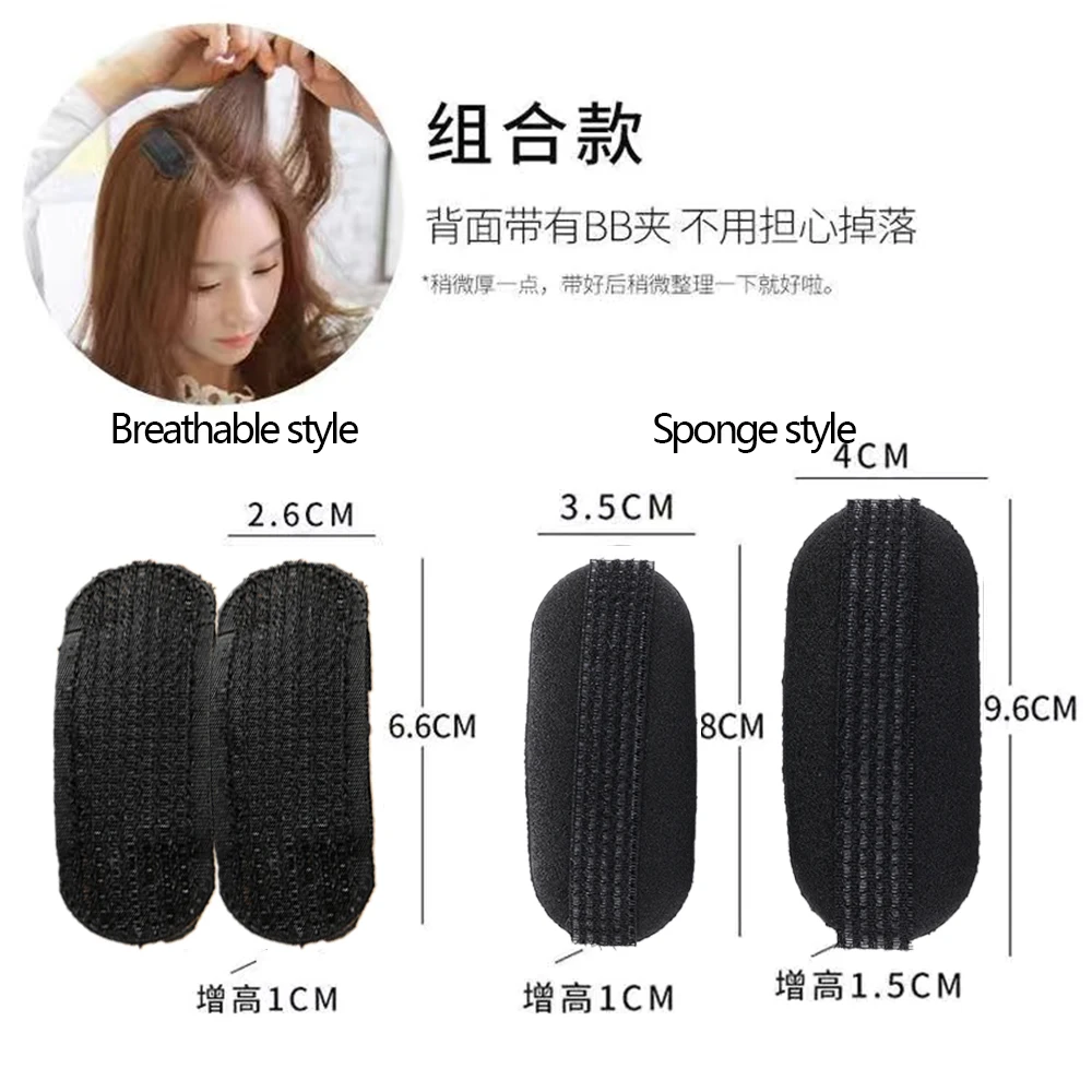 Ladies Breathable Fluffy Hair Clips Invisible Hair Pads Root Pads Sponge Makeup Comb Princess Hair Styling Tools: Blue