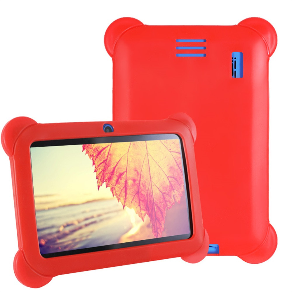 45# 7-inch Silicone Case Protective Cover For 7in Q88 Y88 Kids Tablet Protective Back Case Cover For 7 Inch Allwinner A33 A23: Red 