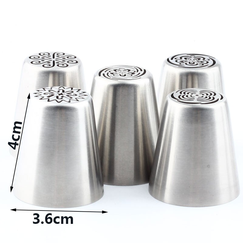 9 Pcs Russische Icing Piping Nozzles Cake Bloem Pastry Tips Cake Decorating En 1 Pcs Borstel 1 Stuks Koppeling Converter 1 Pcs Nozzles Bag