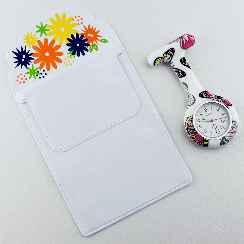 Free Pencil Case FOB Silicone Nurse Watch Doctor Nurse Butterfly Pattern Japenese Movt Brand Hospital Nurse Pocket Watch