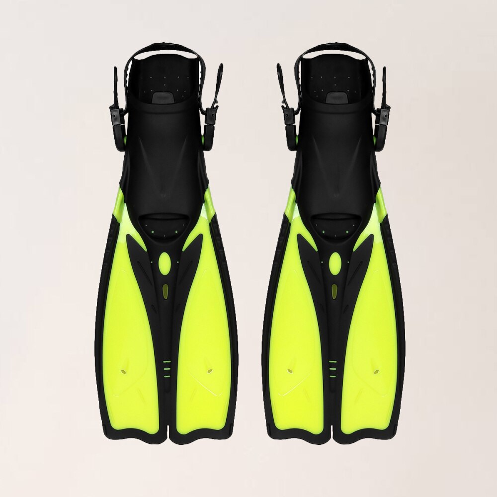 1 Pair of Adults Diving Training Flippers Snorkeling Adjustable Swimming Heel Fins Flippers for Sports (Yellow, Size)
