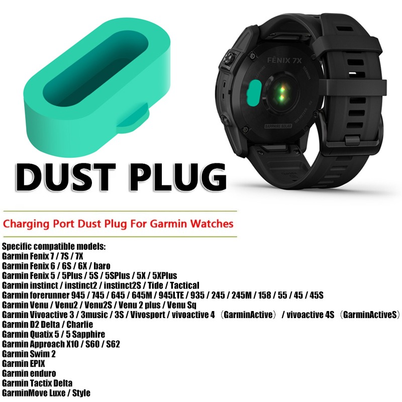 10-1PCS Poort Opladen Stofkap Cap voor Garmin Fenix 7 7S 7X6 6X5 5S 5X Forerunner 965 945 645 255 Stof Plug Stofkap Case