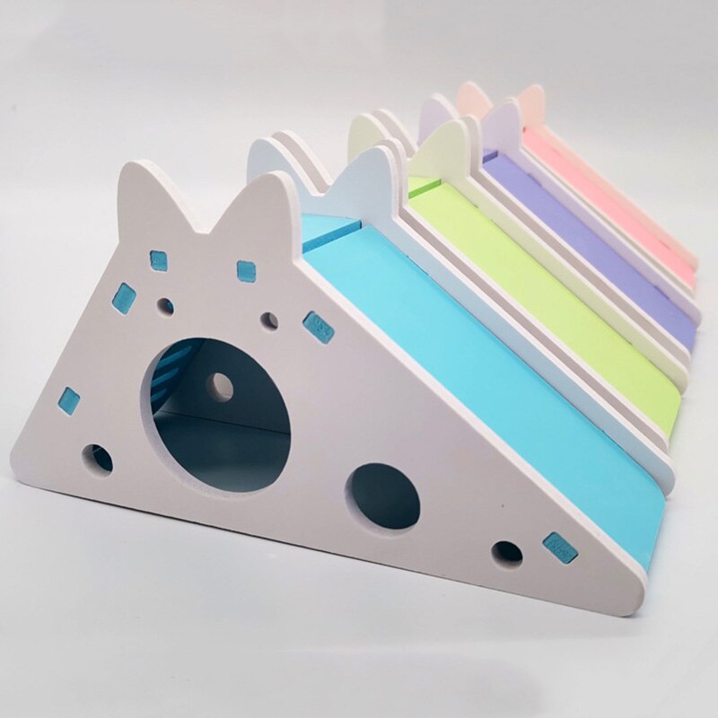 Zmontowany chomik zabawkowa zjeżdżalnia złoty niedźwiedź świnka morska kolorowa kabina zabawny oddychający dom chomika gniazdo akcesoria dla małych zwierząt