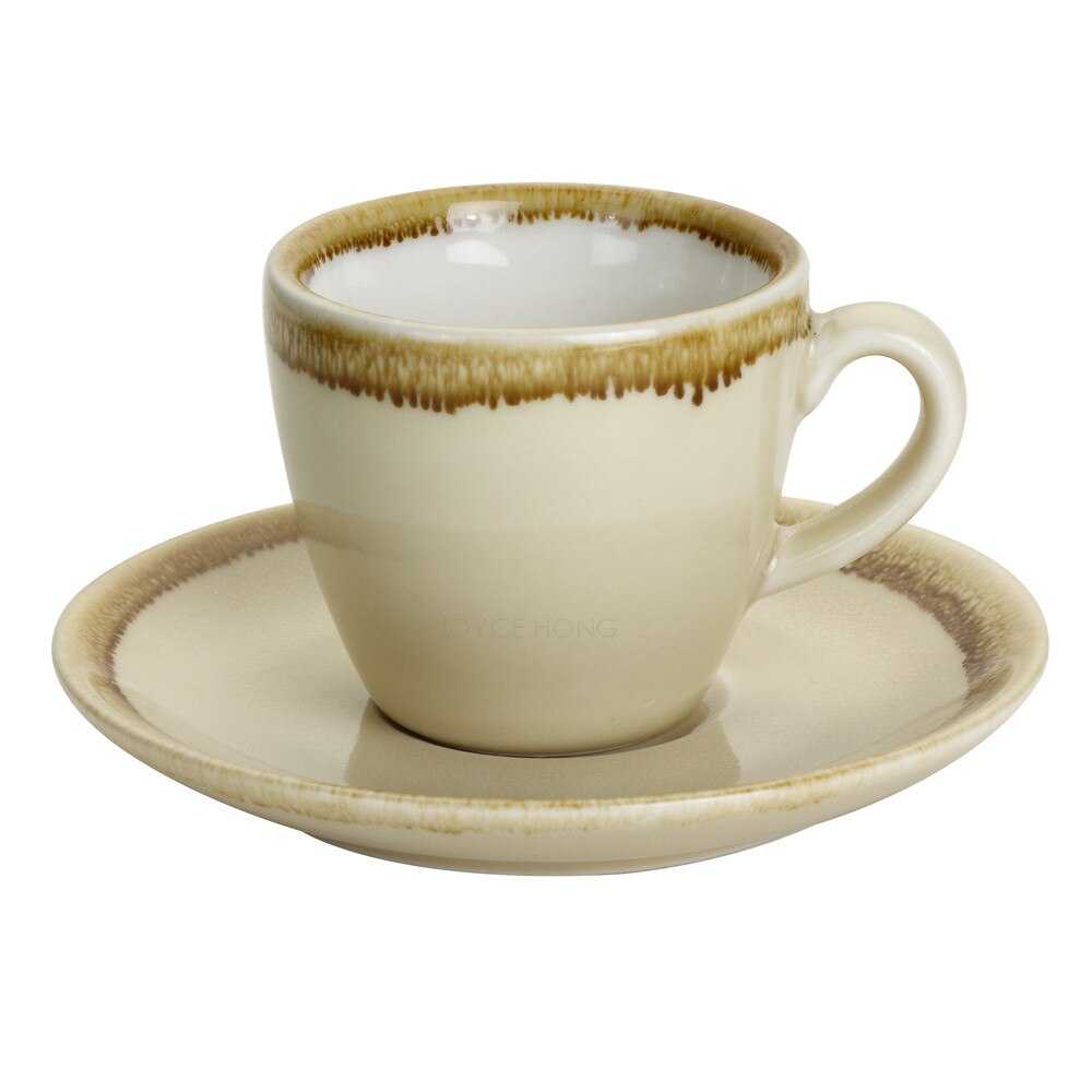 Ceramic Cappuccino Cups, Coffee Cups, White Tea Cup Set, British Coffee Cups, Porcelain Tea Set, Latte Cups, Espresso Mug: 90ml-Cream