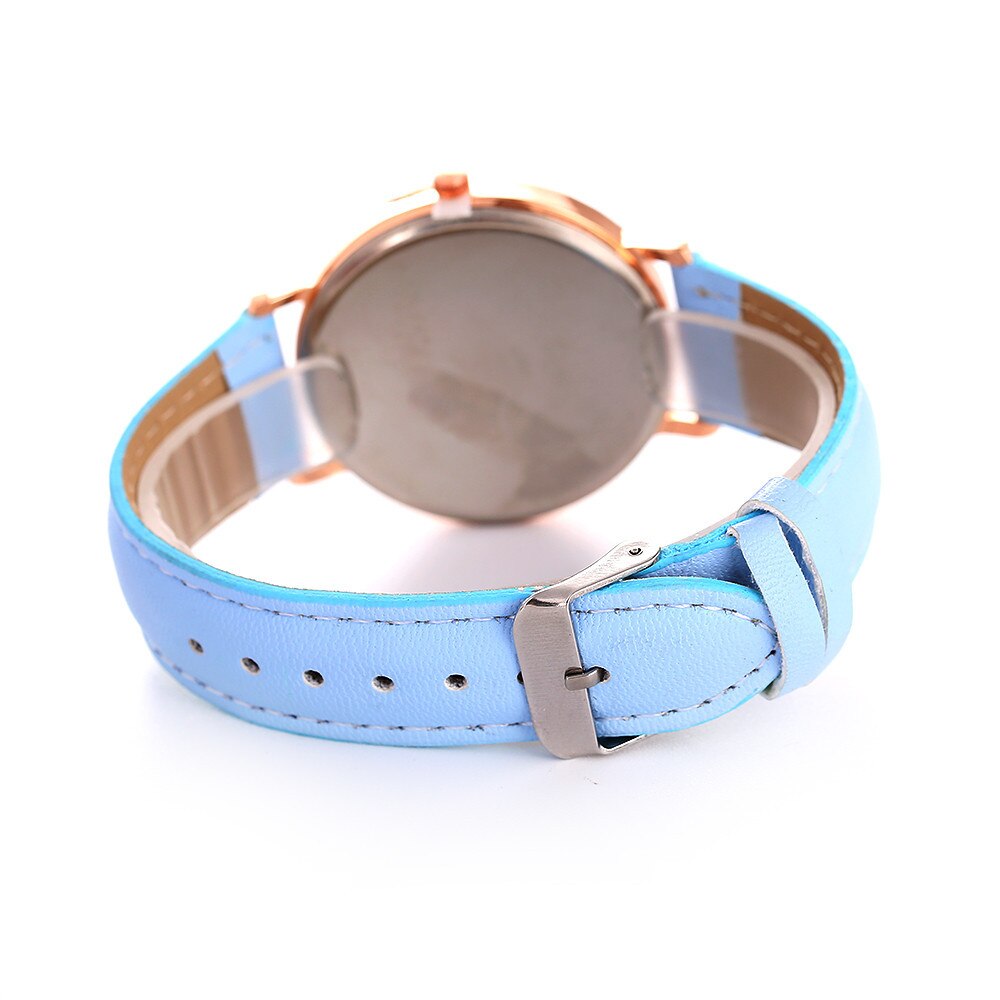 Simples Moda Mulheres Pulseira de Couro Relógio Analógico Casual Ladies Watch Quartz Rodada relógios de Pulso Relógio Feminino relogio feminino