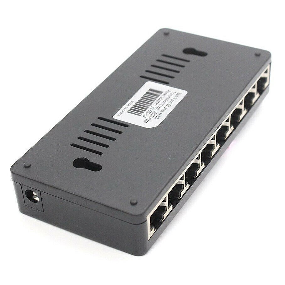 10/100 Mbps 8 Ports Poe Ethernet Lan Desktop Network Switch Hub Adapter(Eu Plug)