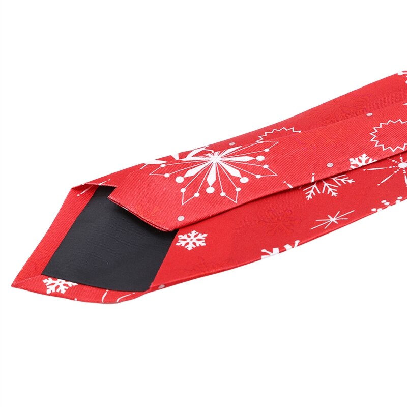 Corbata roja estampada de Navidad 128cm verde árbol novedad corbata roja de Papá Noel copo de nieve cuello corbata para del Festival