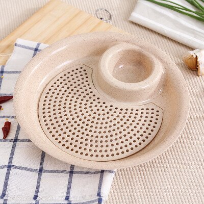 Accessoires de cuisine outils double couche égoutté vinaigre plat boulette assiette à dîner gadgets de cuisine produits pour plats de cuisine.: Beige
