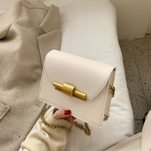 Ivog Aankomst Dagelijks Dames Kleine Crossbody Schouder Handtas Zwart Gg Wit Chain Hand Tassen Voor Vrouwen: Large white