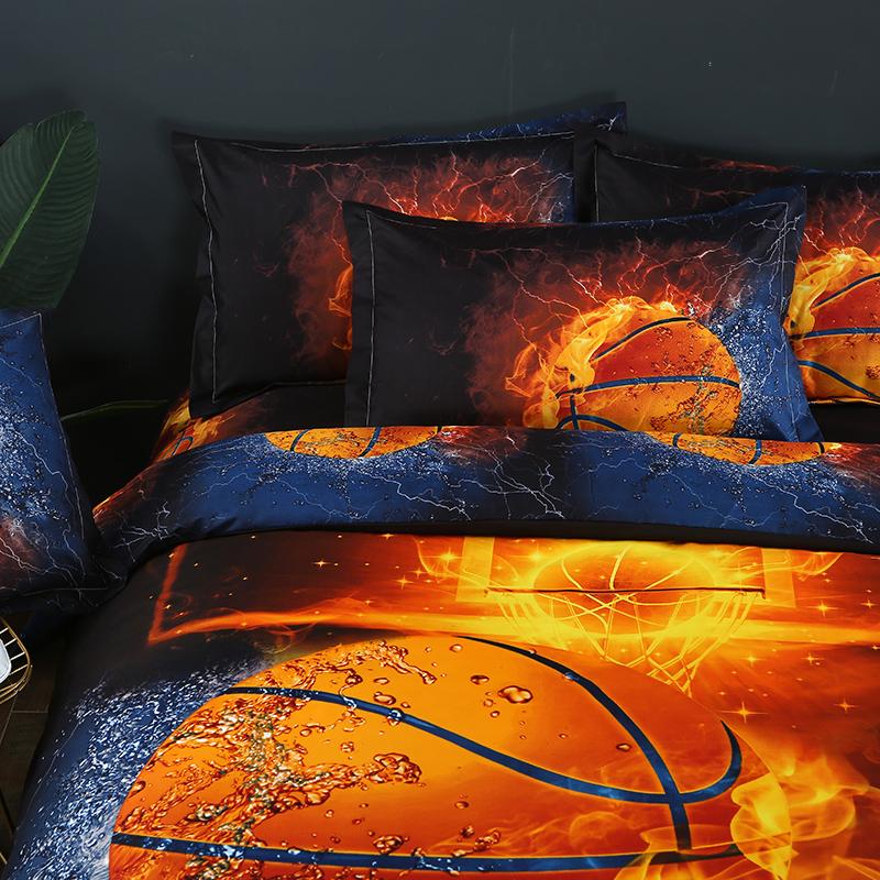 Jsport Serie Psychedelische Beddengoed Set Voetbal Basketbal 3D Gedrukt Beddengoed Dekbedovertrek Set Zachte Thuis Slaapkamer Decoratie