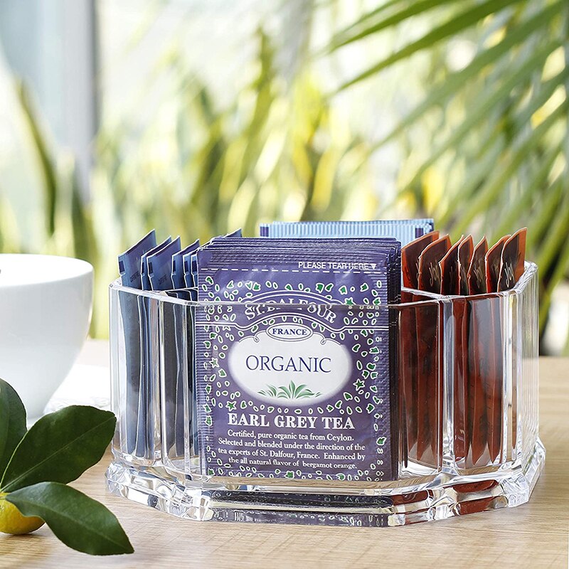 Thee Organizer Voor Theezakjes-Clear Acryl Theezakje Organizer Voor Pantry Kast Aanrecht Koffie Station Keuken Teller