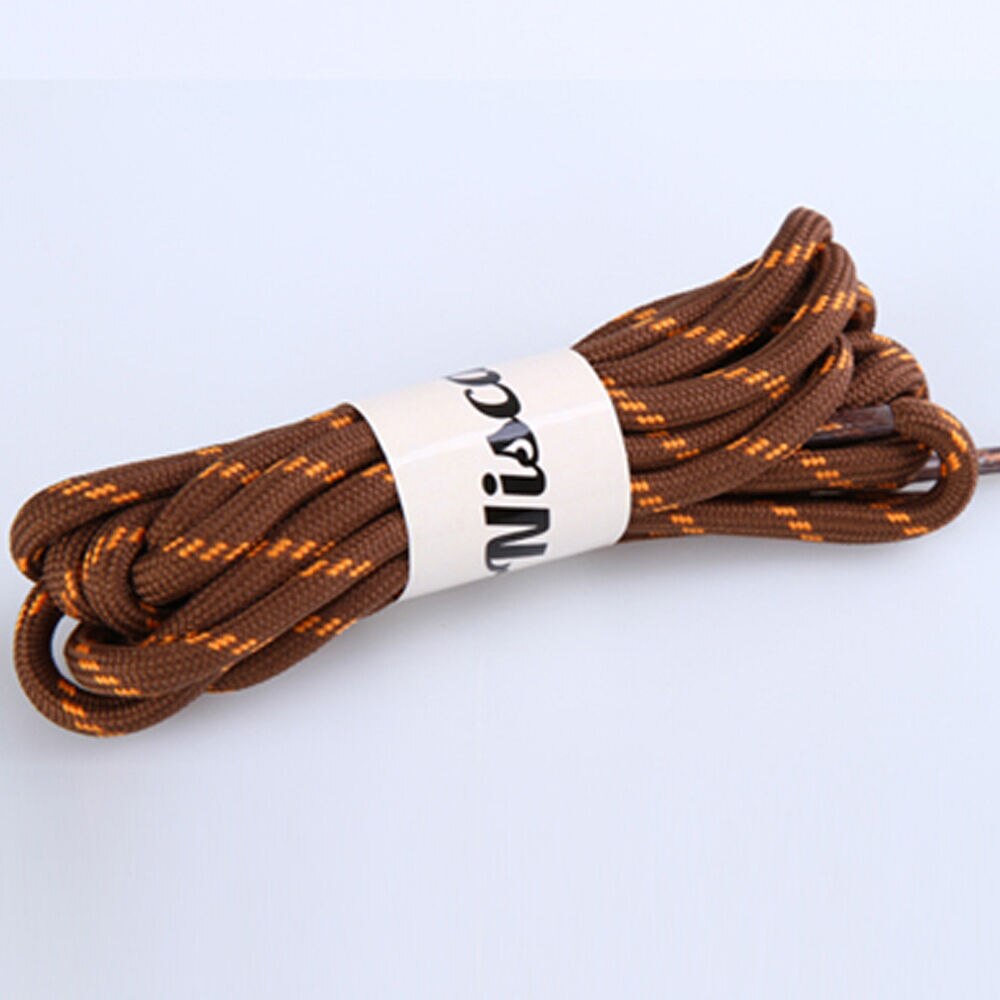 Lacets ronds longs et solides pour la marche en plein air, 1 paire: Brown-Orange