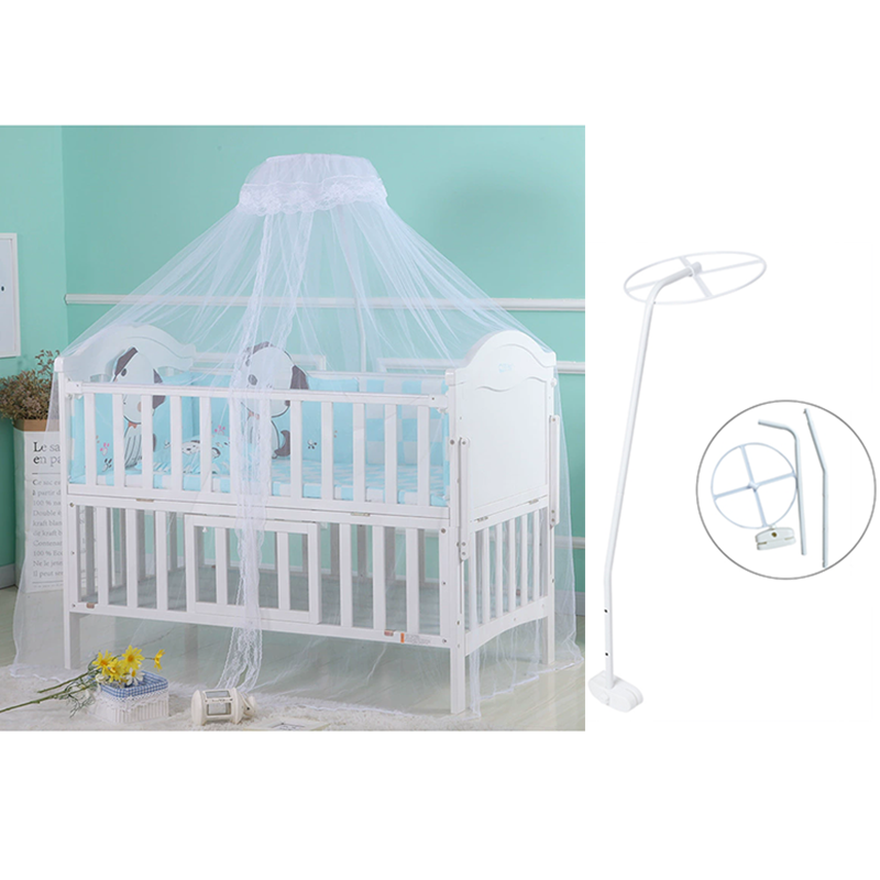 Summer Mosquito Net Baby Newborn Canopy Bed Net Stand Infant Cot Dome Mosquito Net Hang Bed Curtain Support Foldable Crib Tent